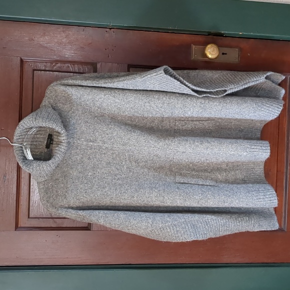 J. Crew Sweaters - J. Crew Heather Graphite Relaxed Turtleneck Poncho - Size M/L